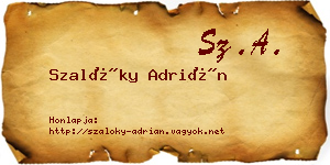 Szalóky Adrián névjegykártya