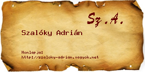 Szalóky Adrián névjegykártya